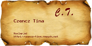Czencz Tina névjegykártya